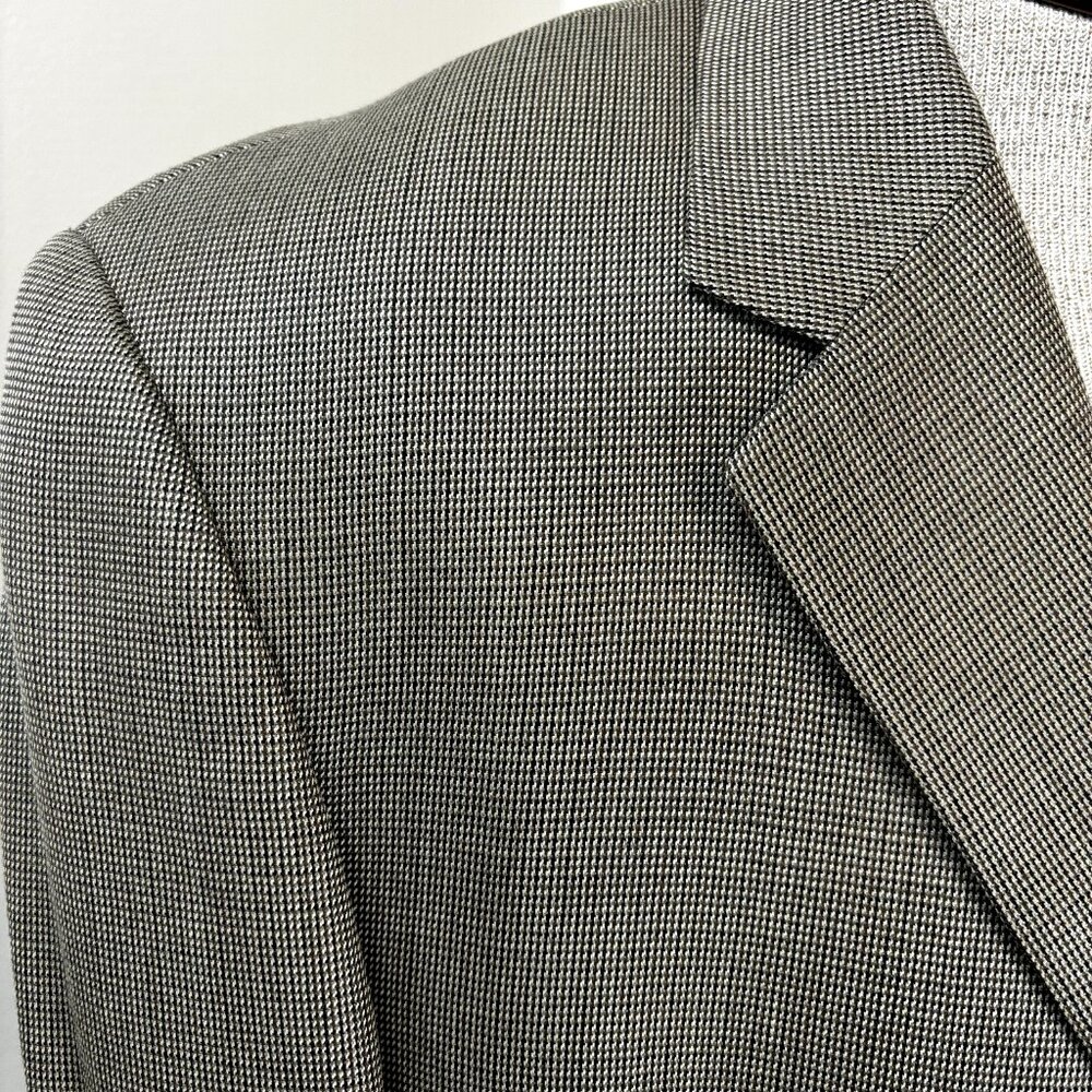 Andrew Fezza Men's Flannel Sport Coat Blazer Size 43R Silk Wool Tan Suit Jacket - Picture 5 of 12